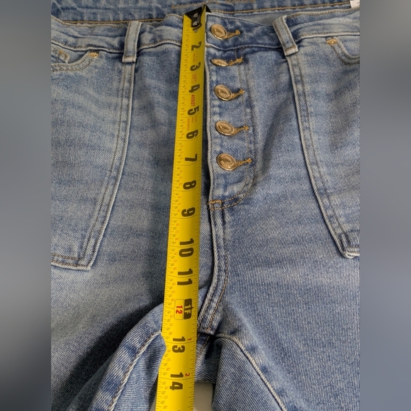 Michael Kors Women's Selma Flare High Rise Blue Jeans Slim Through Hip Sz 14 - Picture 11 of 15